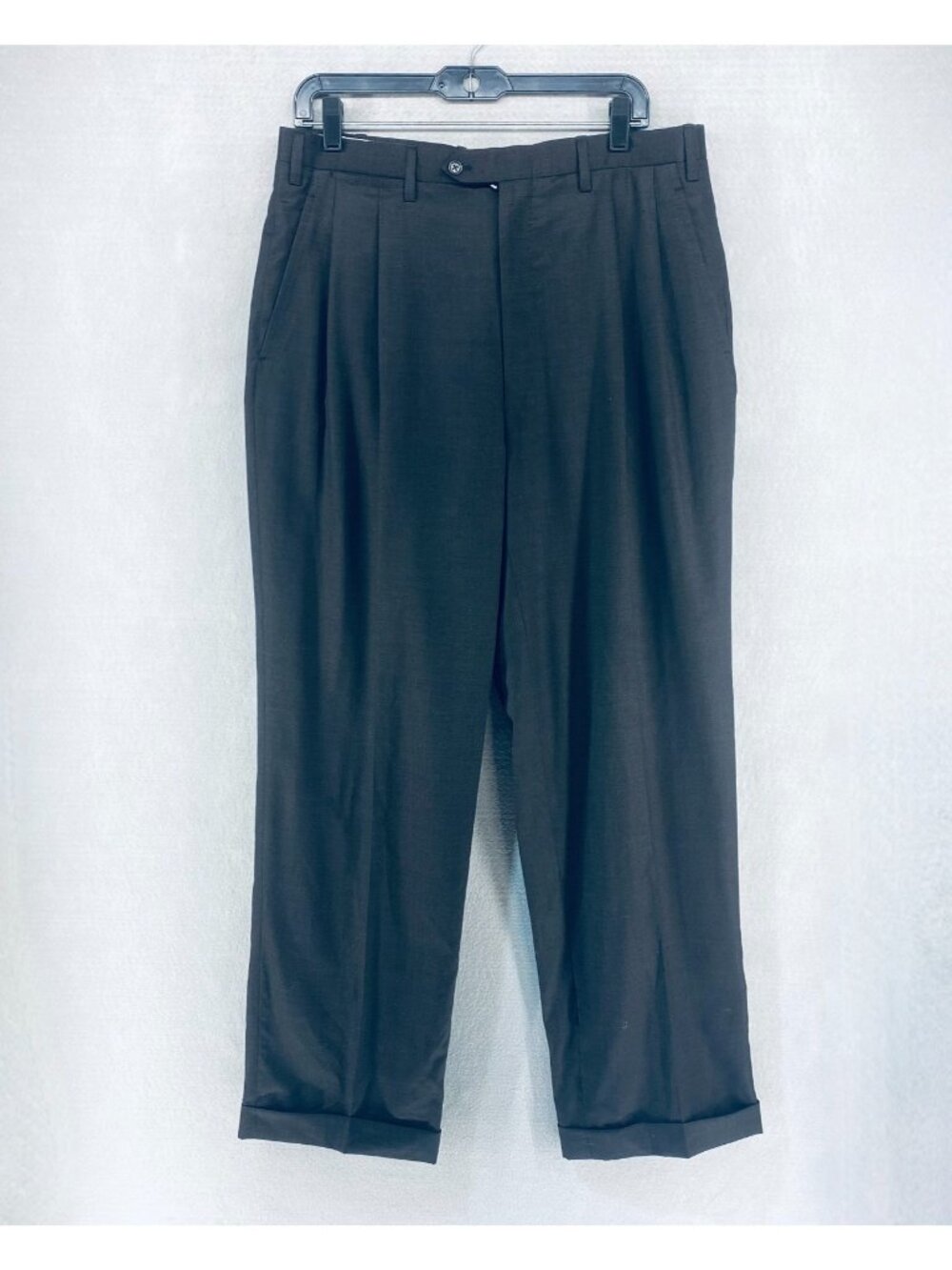 Vintage Kiton Pants Mens 34 Gray Wool Blend Pleated Trousers Napoli Italy